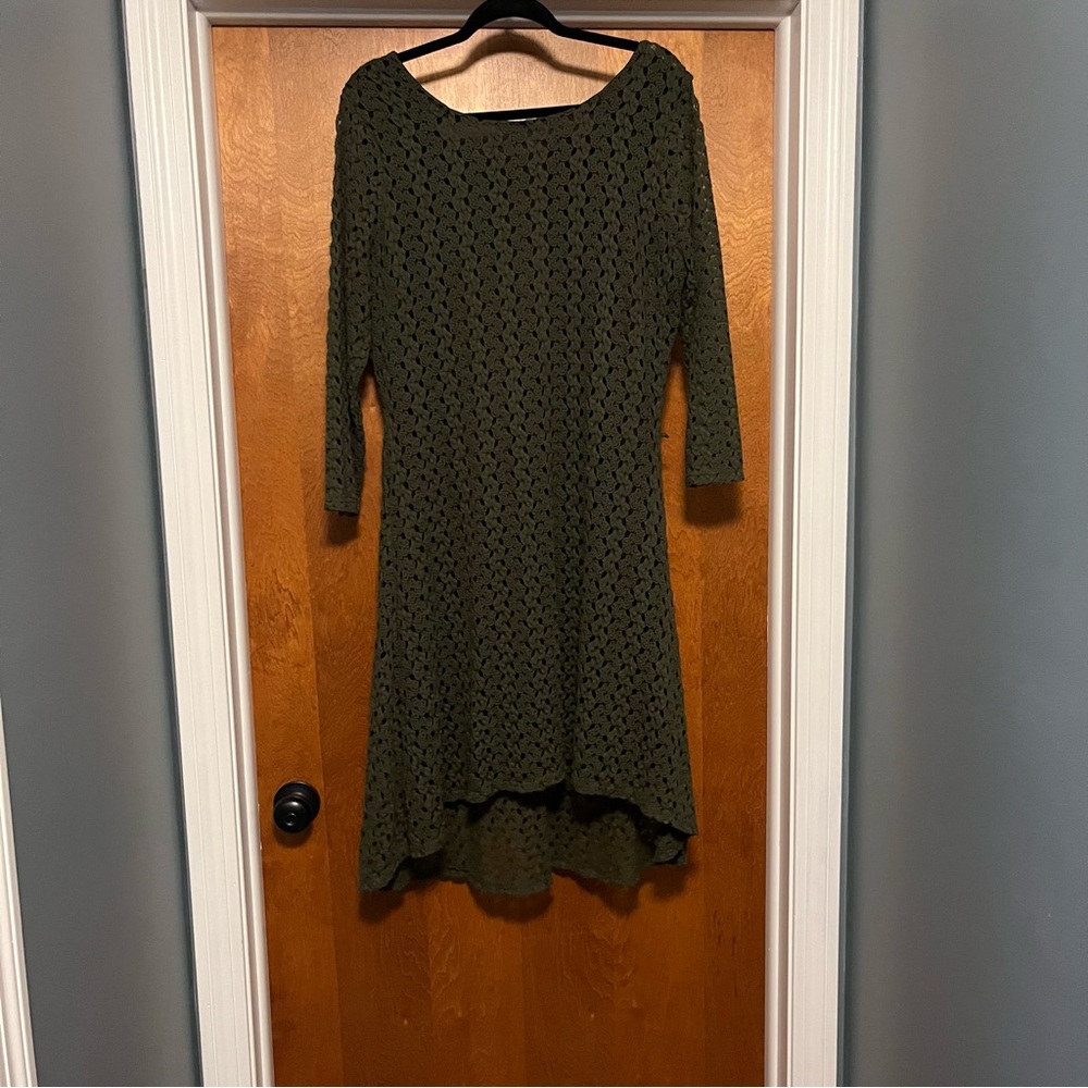 Cynthia Rowley Elegant Green Knit Dress. Size XL